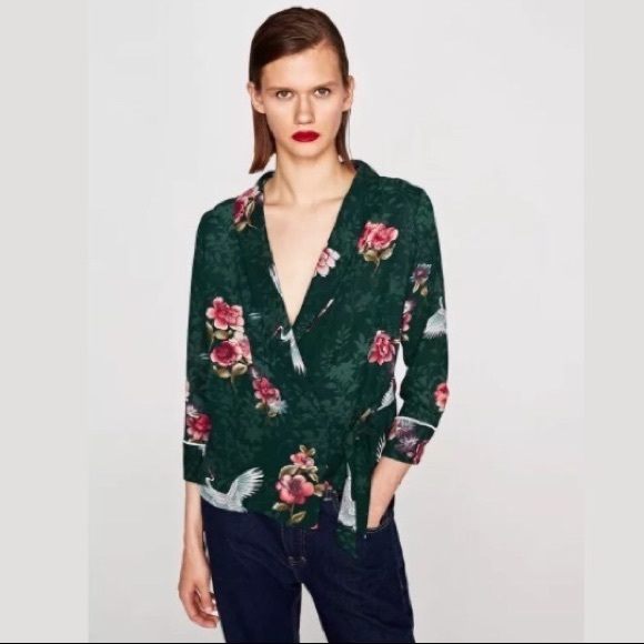 Zara Tops - ❌ SOLD ❌ NEW ZARA CRANE WRAP TIE TOP SZ S